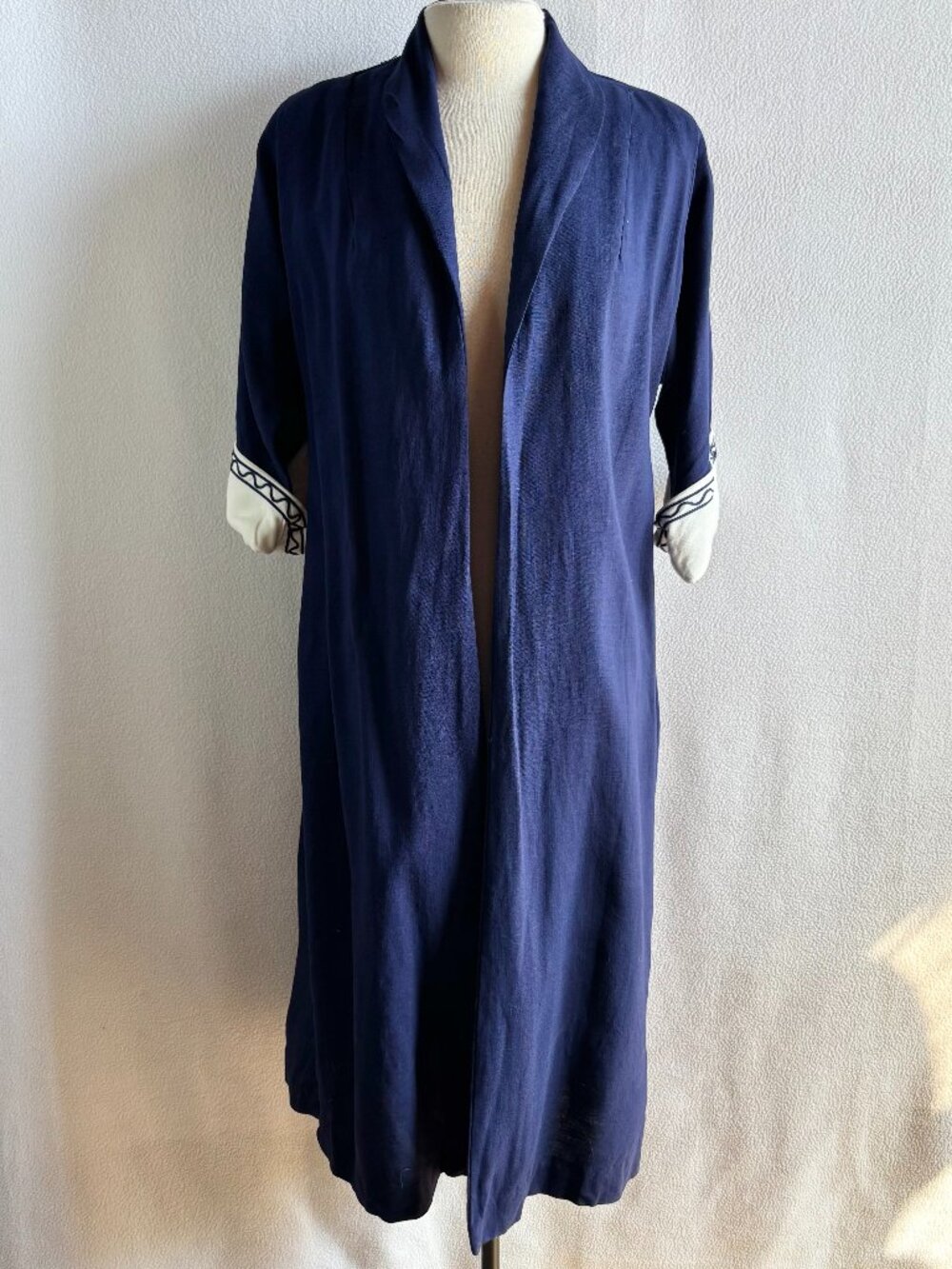 Vintage 1950s Navy Blue Open Front Short Sleeve Coat